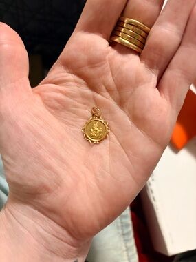 18k solid gold religious  Charm Pendant